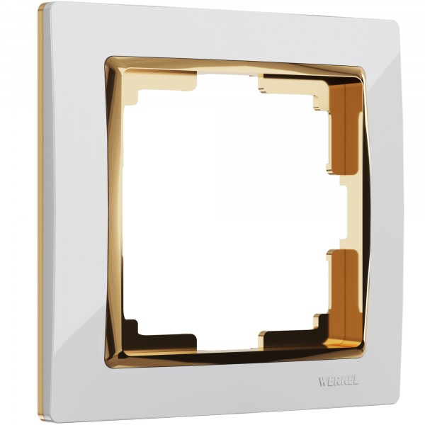 Рамка на 1 пост Werkel WL03-Frame-01-white-GD Snabb (белый/золото) - купить в Барнауле