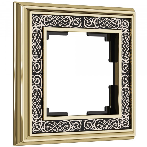 Рамка на 1 пост WL77-Frame-01 Palacio Gracia (золото/черный) - купить в Барнауле